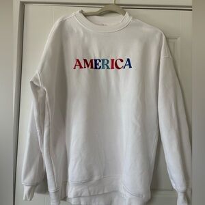 Pink Lily AMERICA embroidered oversized sweatshirt